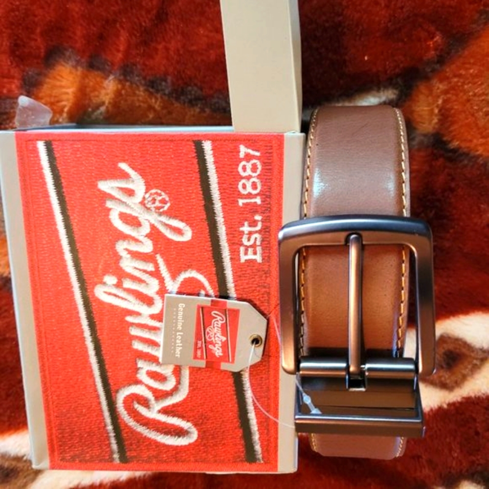Rawlings mens belt reversible leather size 44 new in box